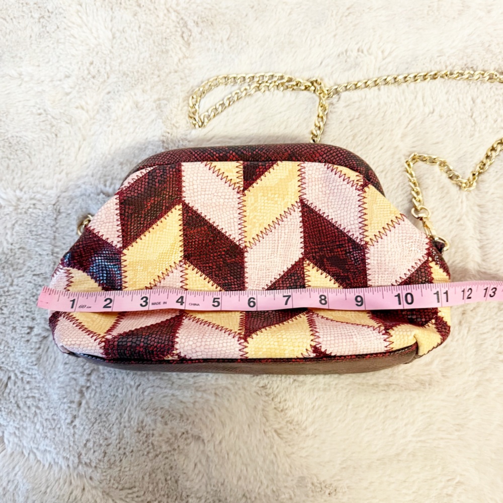 New! ANTHROPOLOGIE Patchwork Herringbone Clutch B… - image 8